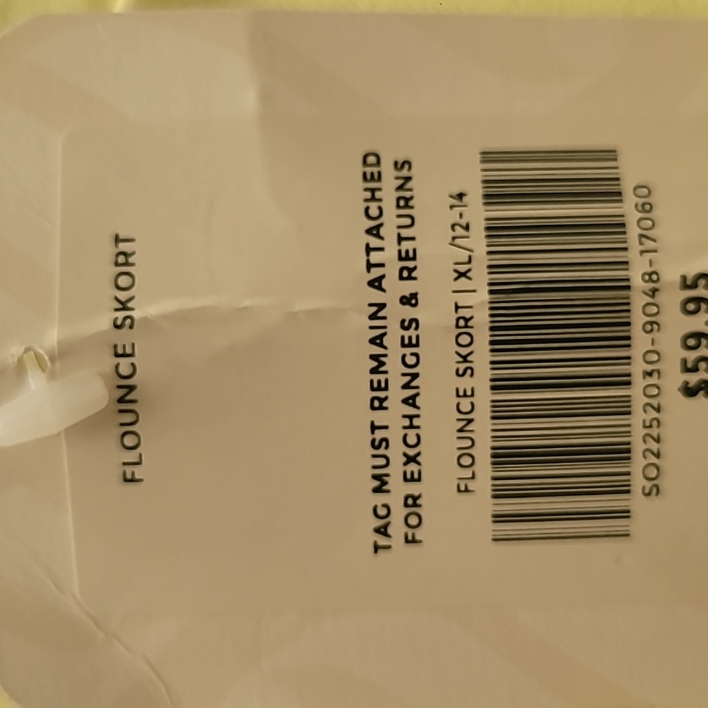 NWT Fabletics Flounce Skirt/Skort in Lemon Crème - Size XL (12-14) - Picture 4 of 4